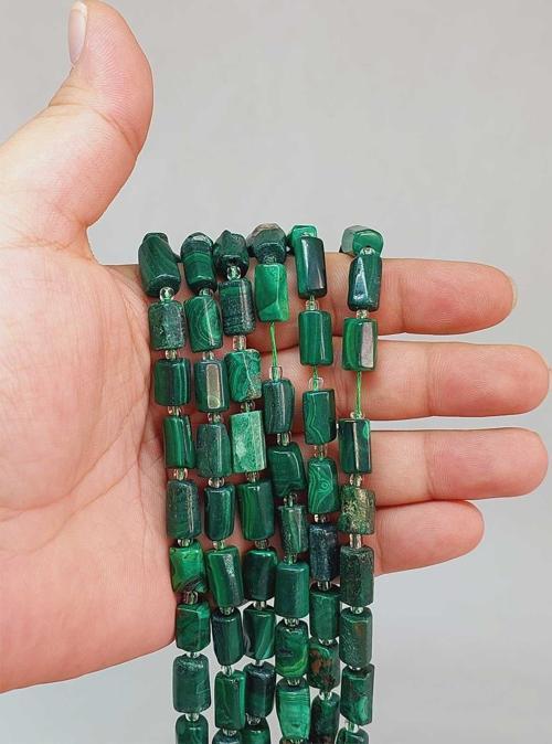 Bileklik Boy Malakit Taşı 7x12mm Yarım Dizi (49954) (18CM UZUNLUĞUNDADIR)