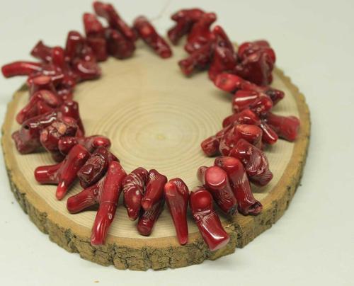 Bileklik Boy Mercan Şekilsiz Parçalar Yarım Dizi (BOYALIDIR) (18CM UZUNLUĞUNDADIR)