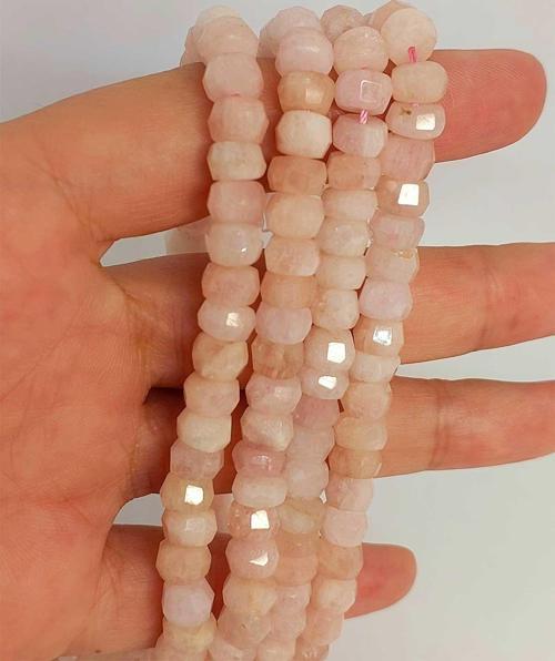 Bileklik Boy Morganit Taşı Rondela Faset Kesim 5*7mm Yarım Dizi (45834) (18CM UZUNLUĞUNDADIR)