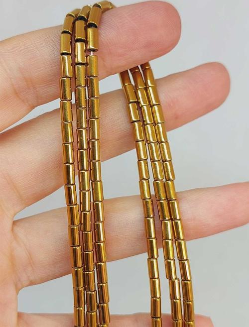 Bileklik Boy Hematit Taşı Dizi 2.5*5mm (49656) Yarım Dizi (17CM UZUNLUĞUNDADIR)