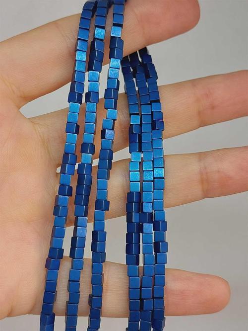 Bileklik Boy Hematit Taşı Küp Şekilli 3mm Yarım Dizi (48112) (18CM UZUNLUĞUNDADIR)