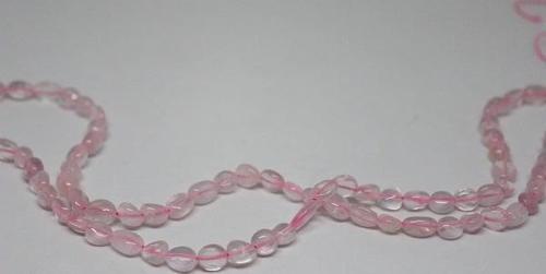 Bileklik Boy Pembe Kuvars Doğal Taş Yarım Dizi (18CM UZUNLUĞUNDADIR)
