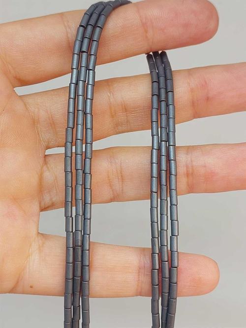 Bileklik Boy Hematit Taşı Yarım Dizi 2*4mm (48152) (18CM UZUNLUĞUNDADIR)