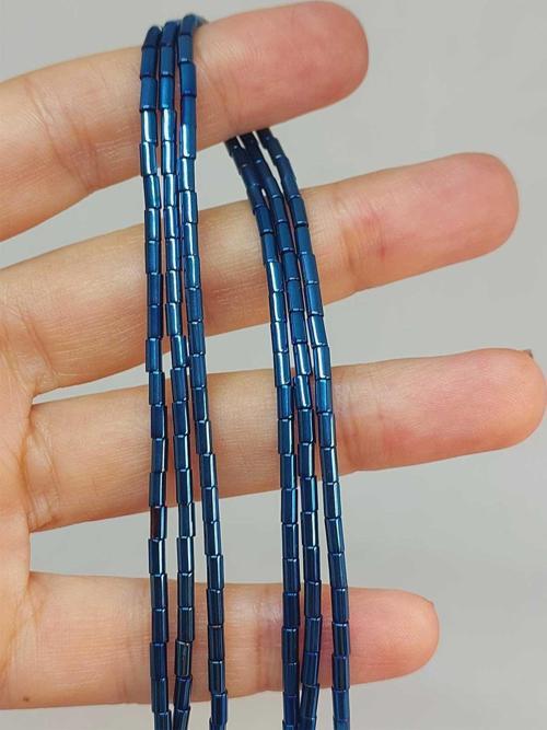Bileklik Boy Hematit Taşı Yarım Dizi 2*4mm (48154) (18CM UZUNLUĞUNDADIR)