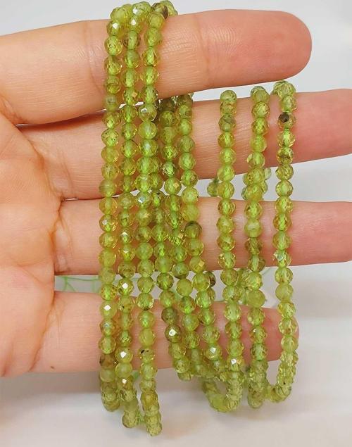 Bileklik Boy Peridot (ZEBERCET) Taşı Dizi 3.5mm (45946) Yarım Dizi (17CM UZUNLUĞUNDADIR)