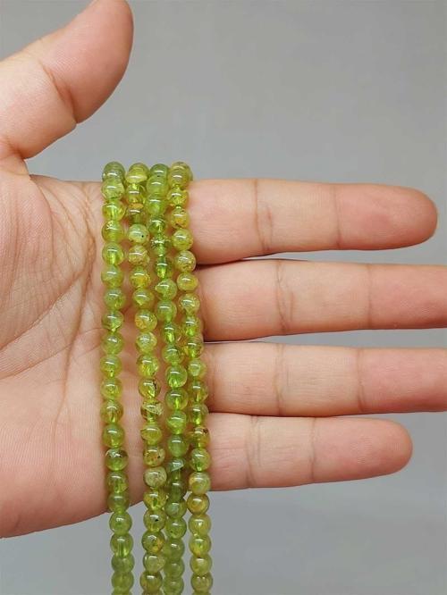 Bileklik Boy Peridot (ZEBERCET) Taşı Yarım Dizi 5mm (51202) (18CM UZUNLUĞUNDADIR)