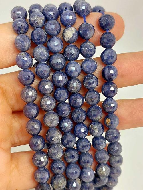 Bileklik Boy Safir Taşı Faset Kesim Yarım Dizi 7mm (45508) (18CM UZUNLUĞUNDADIR)