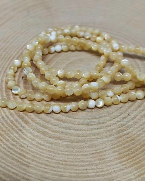 Bileklik Boy Sedef Taşı Karamel Yarım Dizi 3mm (17CM UZUNLUĞUNDADIR)