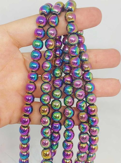 Bileklik Boy Hematit Taşı Yarım Dizi 8mm (48104) (18CM UZUNLUĞUNDADIR)
