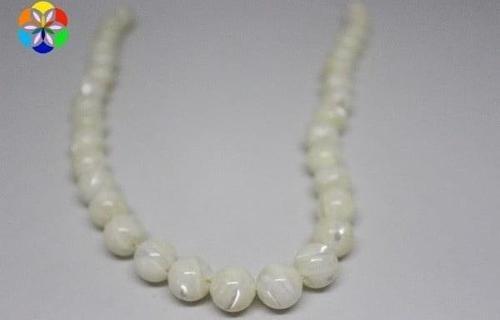 Bileklik Boy Sedef Taşı Yarım Dizi 12mm (BEYAZ) (18CM UZUNLUĞUNDADIR)
