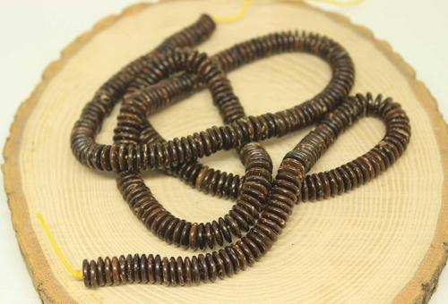 Bileklik Boy Hindistan Cevizi Kabuğu Yarım Dizi 8*2mm (65CM) (18CM UZUNLUĞUNDADIR)