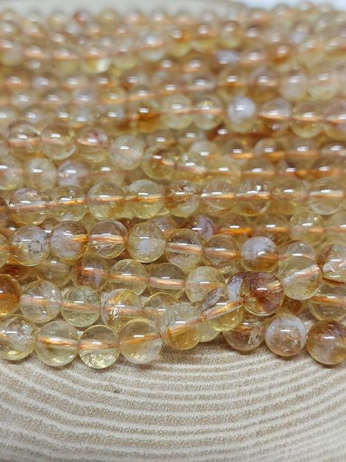 Bileklik Boy Sitrin Taşı Açık & Koyu Karışık Renk Yarım Dizi 5-5.5mm Aralığı (18CM UZUNLUĞUNDADIR)