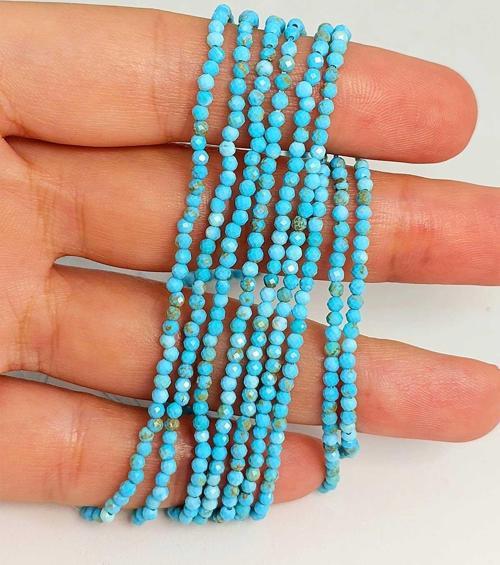 Bileklik Boy Turkuaz Taşı Dizi 2mm (45454) Yarım Dizi (17CM UZUNLUĞUNDADIR)