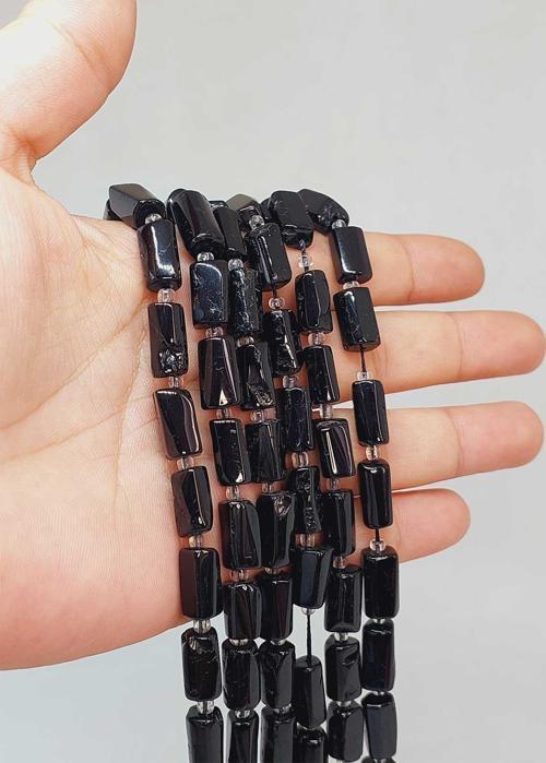 Bileklik Boy Turmalin Taşı 7x12.5mm Yarım Dizi (49922) (18CM UZUNLUĞUNDADIR)