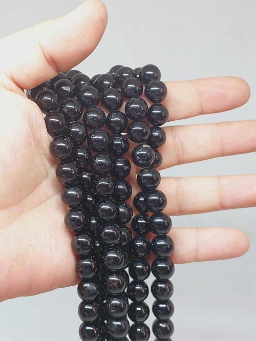 Bileklik Boy Turmalin Taşı Yarım Dizi 9.5mm (51422) (18CM UZUNLUĞUNDADIR)