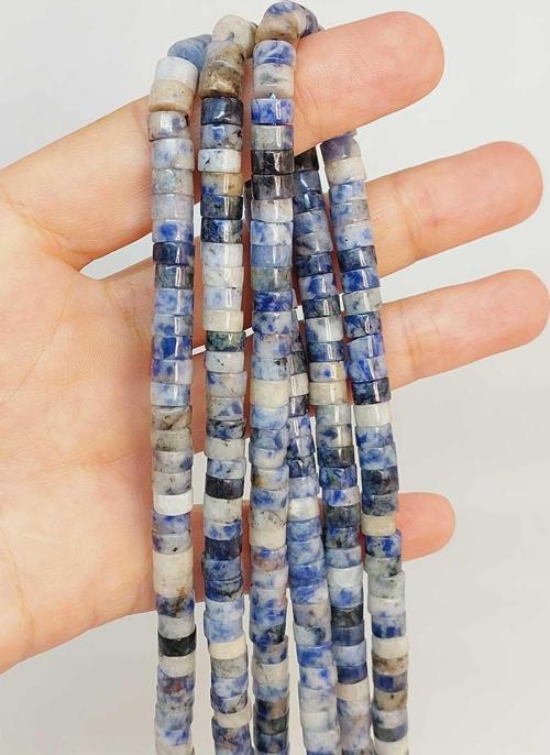 Bileklik Boy Sodalit Taşı Şekilli 3x6mm Yarım Dizi (49354) (18CM UZUNLUĞUNDADIR)