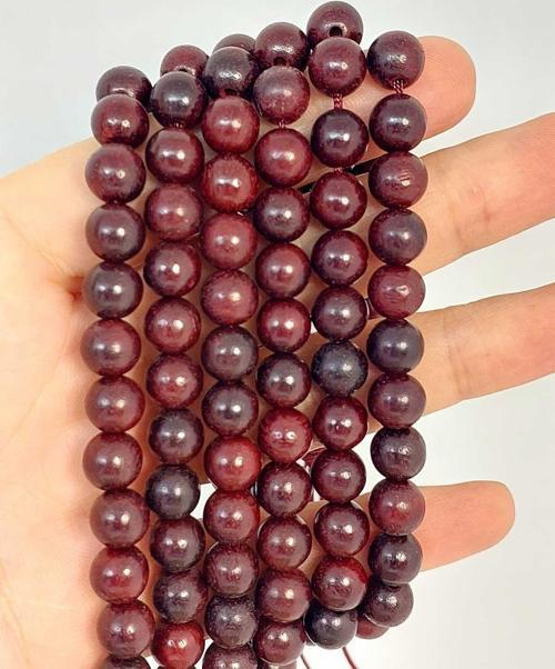 Bileklik Boy Ud Ağacı Ahşap Yarım Dizi 8mm (45264) (18CM UZUNLUĞUNDADIR)