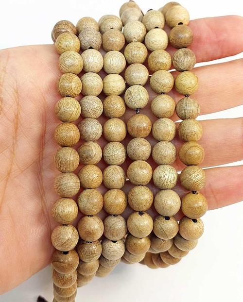 Bileklik Boy Ud Ağacı Ahşap Yarım Dizi 8mm (45268) (18CM UZUNLUĞUNDADIR)