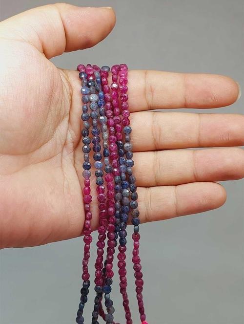 Bileklik Boy Yakut & Safir Taşı Yassı Dizi 2.5*4mm (51206) Yarım Dizi (17CM UZUNLUĞUNDADIR)