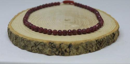 Bileklik Boy Yakut Taşı Yarım Dizi Faset Kesim 6mm (18CM UZUNLUĞUNDADIR)