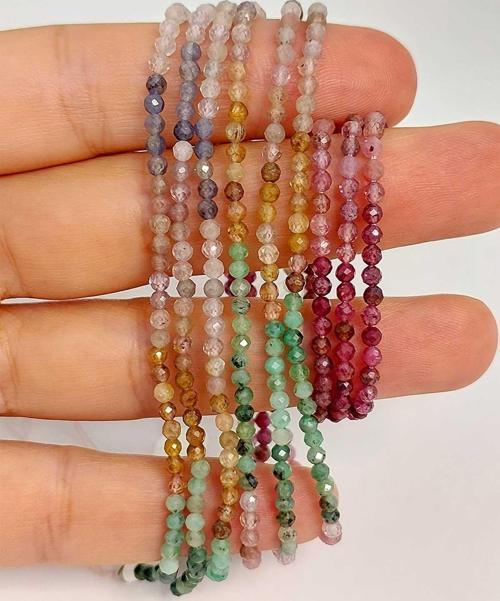 Bileklik Boy Yakut. Zümrüt & Safir Açık Renkler Dizi 2.5mm (45446) Yarım Dizi (17CM UZUNLUĞUNDADIR)