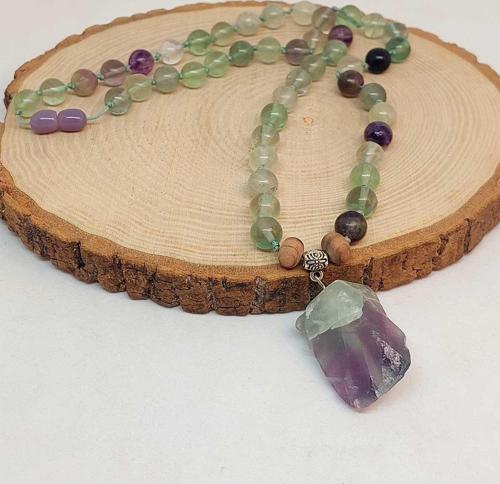 Florit Taşı Düğümlü Unisex Tasarım Kolye 8mm (45040)