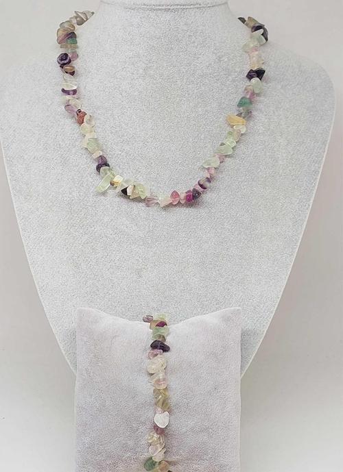 Florit Taşı Küçük Taşlar Kolye & Bileklik Seti (52196)