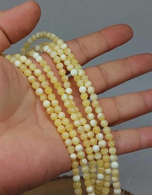 Bileklik Boy Yarım Dizi Kalsit Taşı 4mm (51318) (18CM UZUNLUĞUNDADIR)