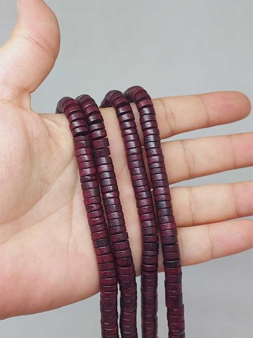 BİLEKLİK BOY YARIM Dizi Ud Ağacı Ahşap Rondela Kesim 7.5*2.5mm (51372) (18cm uzunluğundadır)