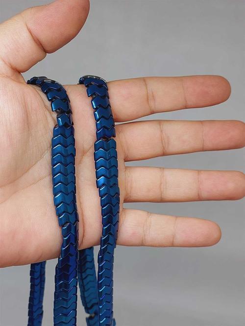 Hematit Taşı Şekilli Çift Delikli 4.5*12mm Dizi (52304)