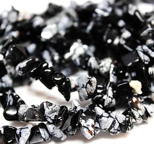 Kar Tanesi Obsidyen Kırık Doğal Taş Dizisi