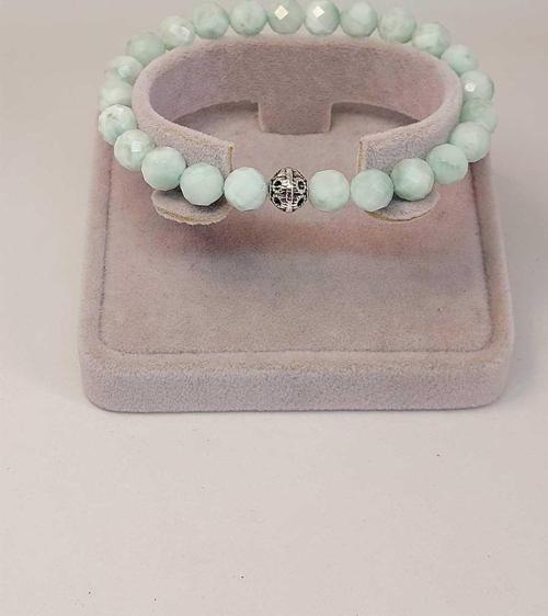 Larimar Taşı Faset Kesim 8mm Unisex Bileklik (42535-tek)
