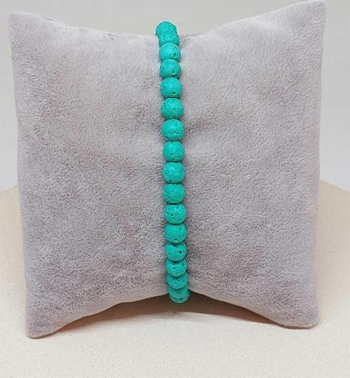 Lav Taşı Su Yeşili Renk Bileklik 6mm (52394)