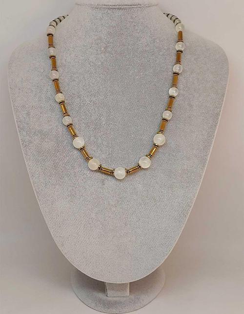 Selenit & Hematit Taşı Tasarım Unisex Kolye (45086)