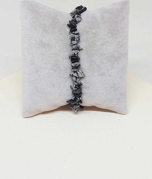 Obsidyen Taşı Küçük Taşlar Bileklik (52258)