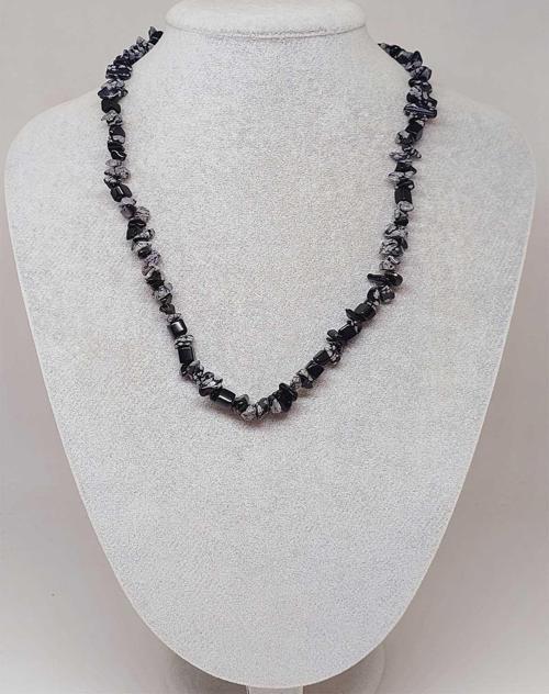 Obsidyen Taşı Küçük Taşlar Kolye (52260)