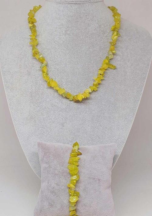 Peridot (Zebercet) Taşı Küçük Taşlar Kolye & Bileklik Seti (52154)