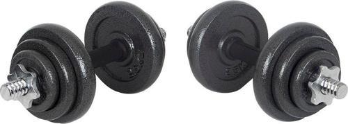 Çantalı Döküm Plaka Dambıl Seti 20 Kg Siyah Dumbbell Set