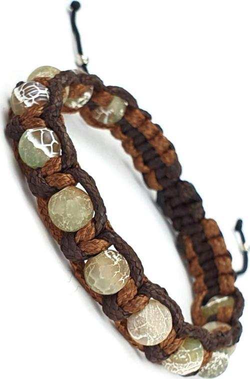 Akik Taşlı Tasarım El İşi Şambala Bileklik