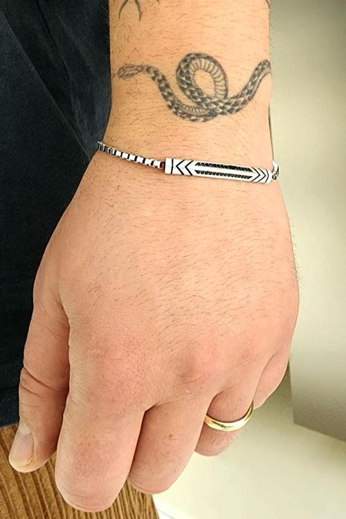 Oniks Taşlı 925Ayar Gümüş Tasarım Erkek Bileklik