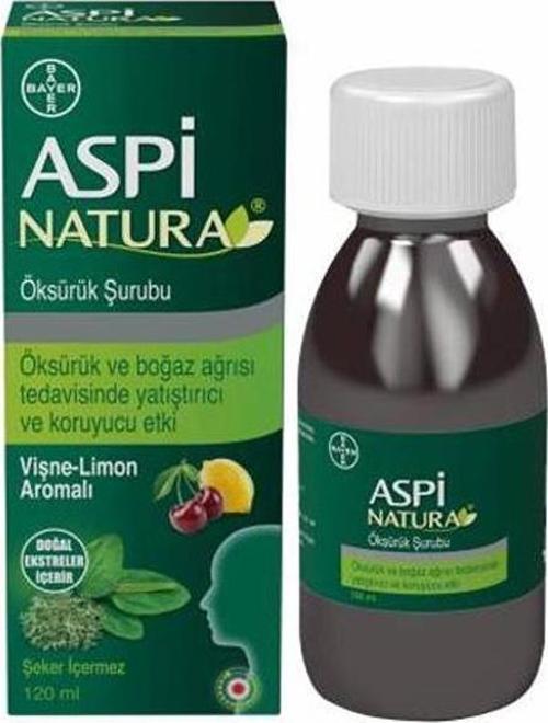 Aspi Natura Yetişkin Vişne Limon Aromalı Şurup 120 Ml