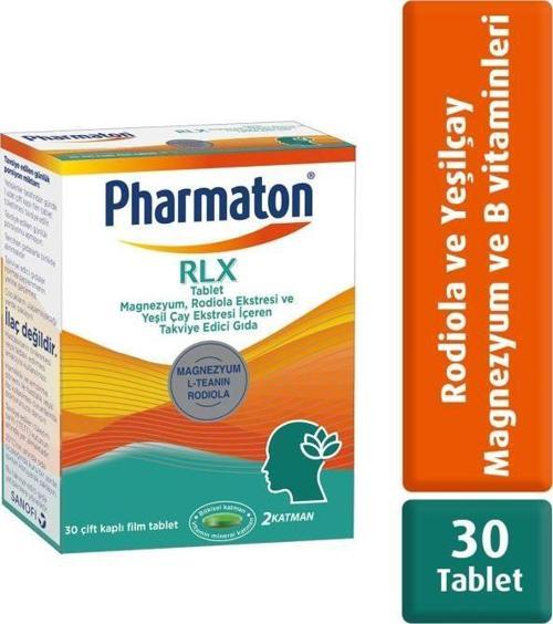 RLX Magnezyum, Rodiola Ekstresi ve Yeşil Çay Ekstresi İçeren Takviye Edici Gıda 30 Tablet