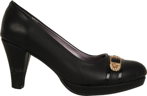 Aleyna Siyah-Bordo 7Cm Topuklu Bayan Platform Ayakkabı