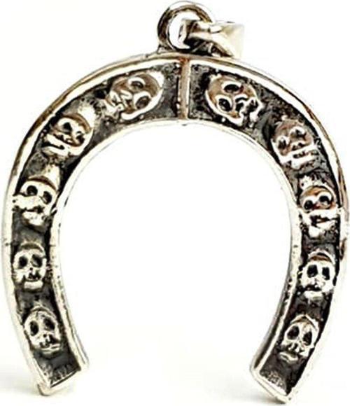 At Nalı Kuru Kafalı Gümüş Kolye Ucu