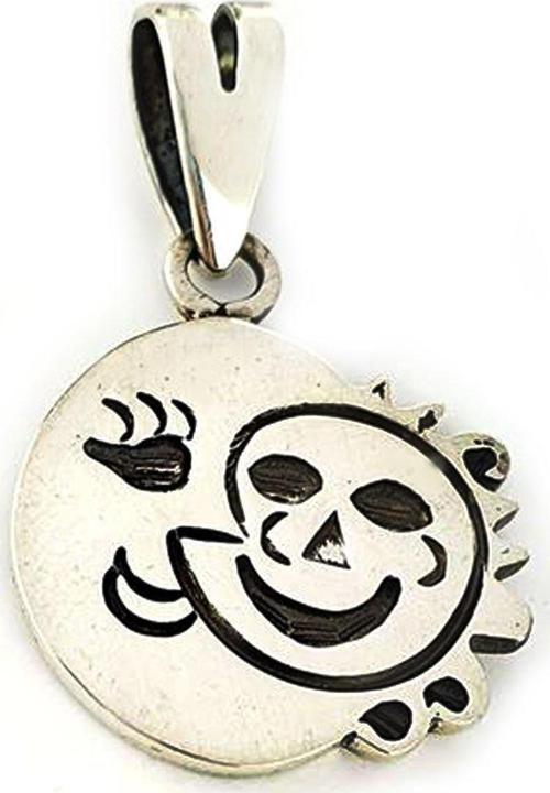 Ay Ve Güneş Figürlü Gümüş Kolye Ucu