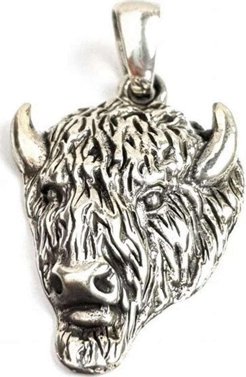 Boğa Figürlü Gümüş Kolye Ucu
