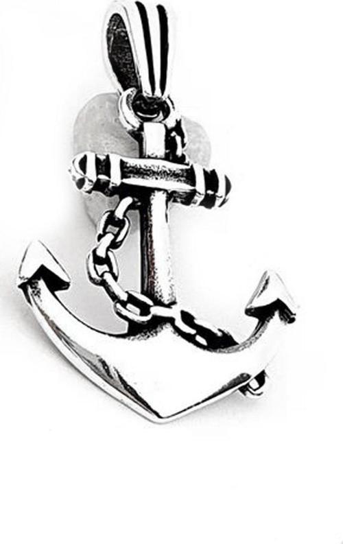 Çapa Figürlü Gümüş Tasarım Kolye Ucu