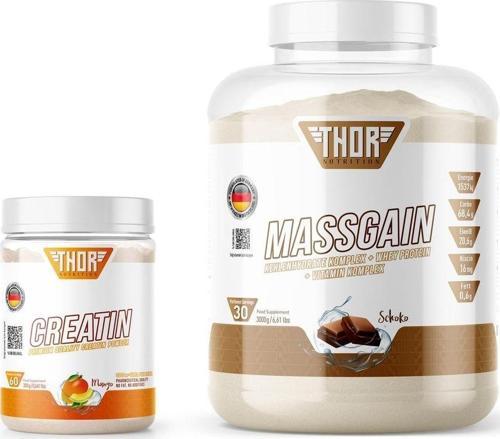 3Kg Massgaıner 30 Servis Çikolata Aromalı + Creatine 60 Servis Mango+ 5 Hediye