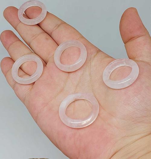 Pembe Kuvars Taşı Yüzük 6mm Kalınlığında - Standart Ölçü - 51512