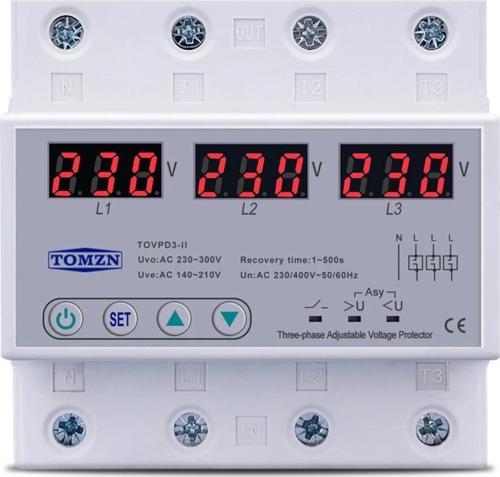 Voltaj Koruma Rölesi Koruyucu Röle 220V 63A 3 Fazlı - Ev Tipi Trifaz